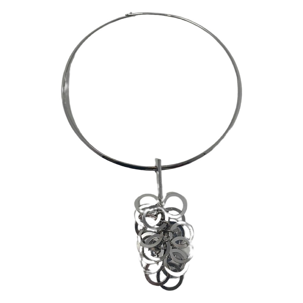 Pianegonda Sterling Silver Mod Drop Circle Choker Necklace